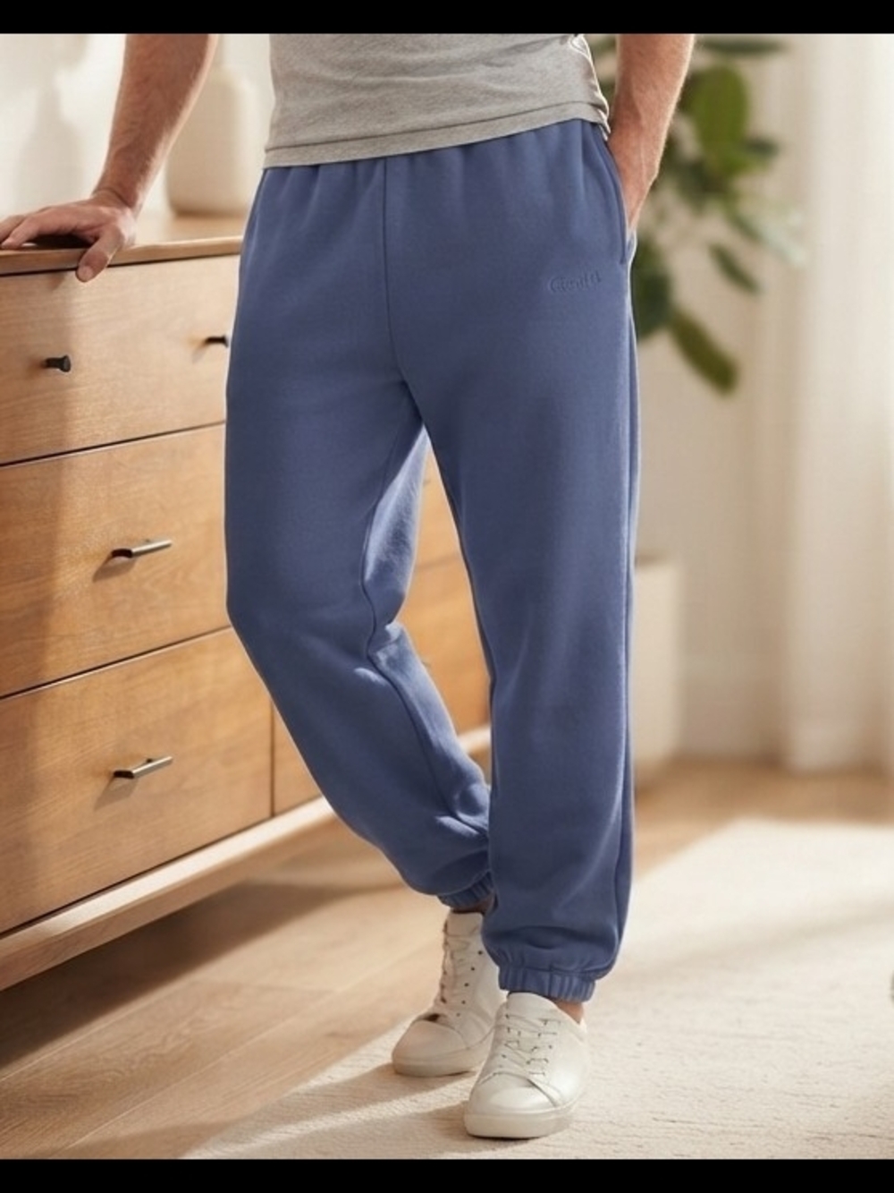 Comfrt Men's Heavyweight Fleece Jogger Sweatpants Blue | Size XXL | Like New
